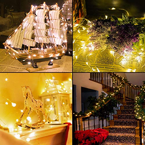 33 ft 100 LED String Lights Battery Operated with Remote Waterproof Copper Wire Lights for Indoor Decorative Lights