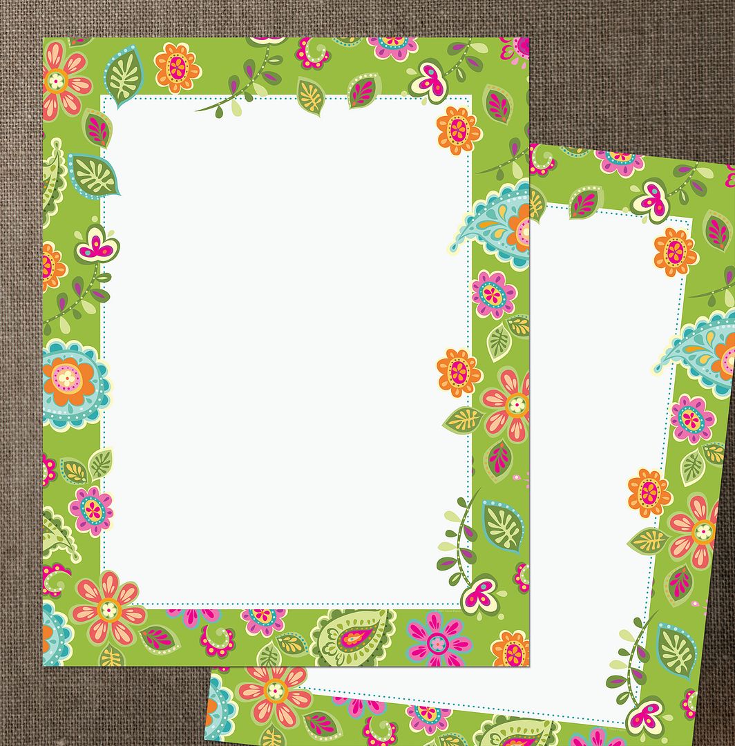 Great Papers! Paisley Flowers Stationery Letterhead, Invitations and Announcements, Printer Friendly, 8.5&#x22;x11&#x22;, 80 Pack