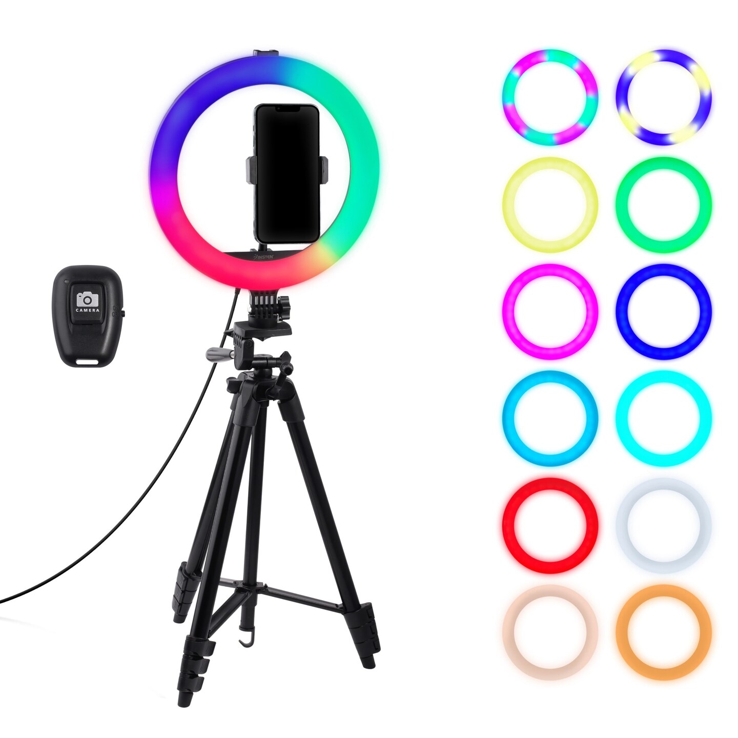 PLS Professional Selfie Ring Light with Cell Phone Holder Stand for Live  Stream/Makeup LED Camera Lighting 3-Light Mode,10 Level Brightness with  Flexible Arms, Bracket Desk Lamp - Black | 615666623939 Buy, Best