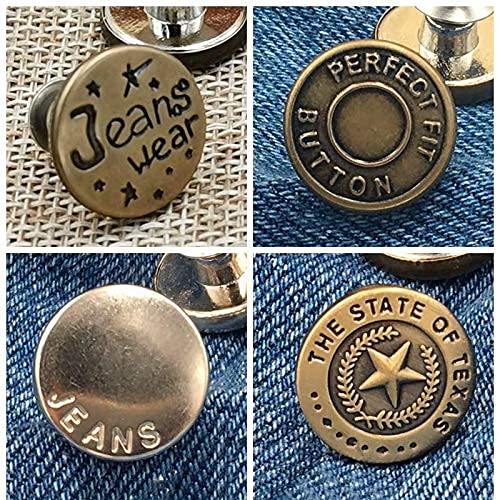 8 Sets Perfect Fit Instant Button, Adjustable Jeans Button Instant, 1 inch Buttons Adds Or Reduces an Inch to Any Pants Waist in Seconds