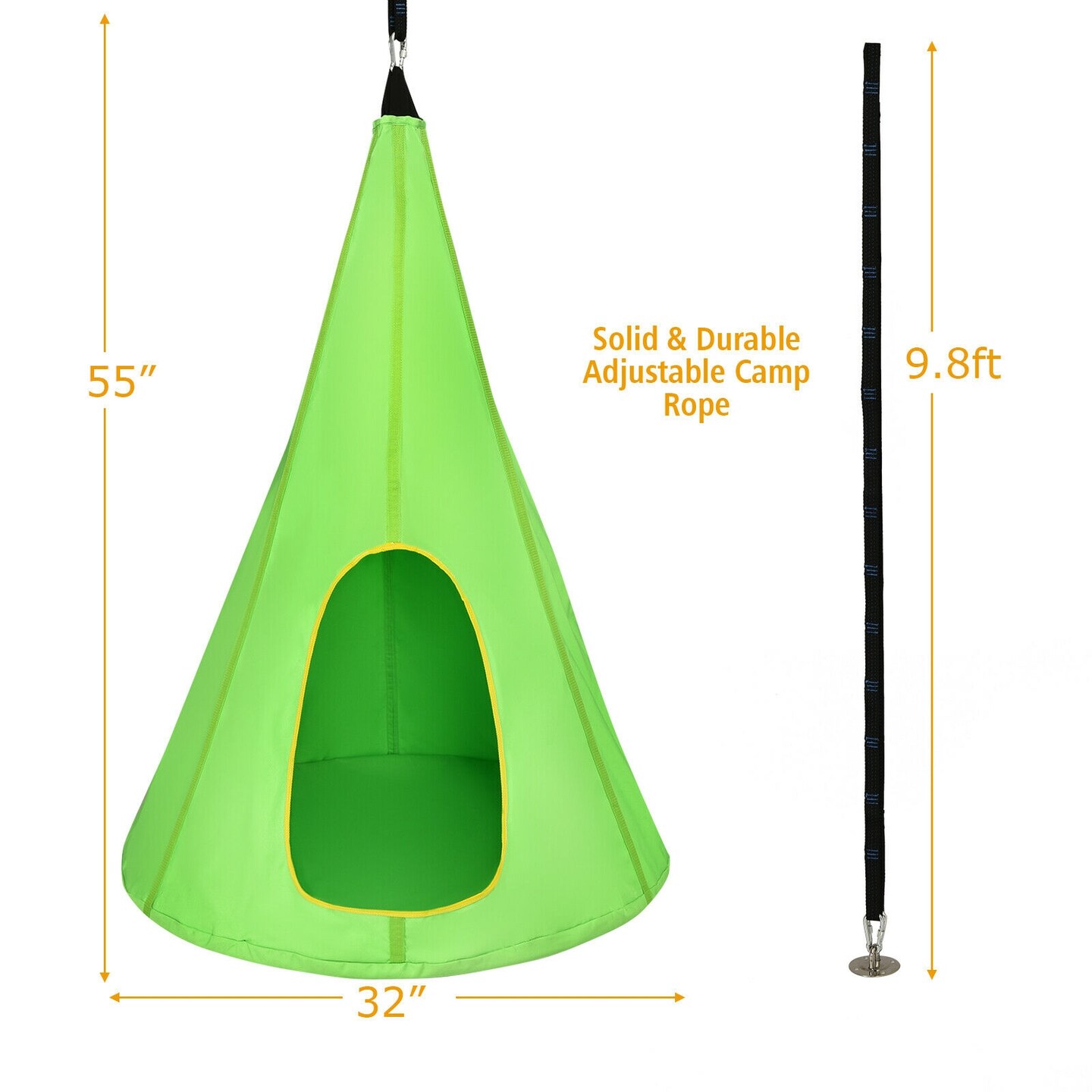 32 Inch Kids Nest Swing Chair Hanging Hammock Seat for Indoor and Outdoor