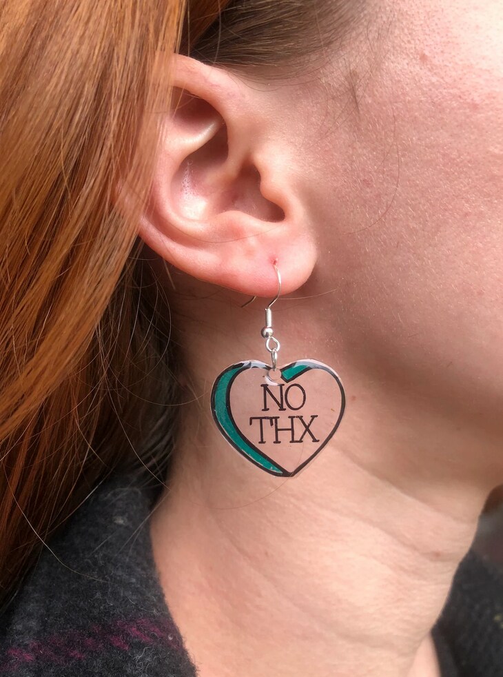 Not So Sweet Heart Earrings, anti valentines day earrings