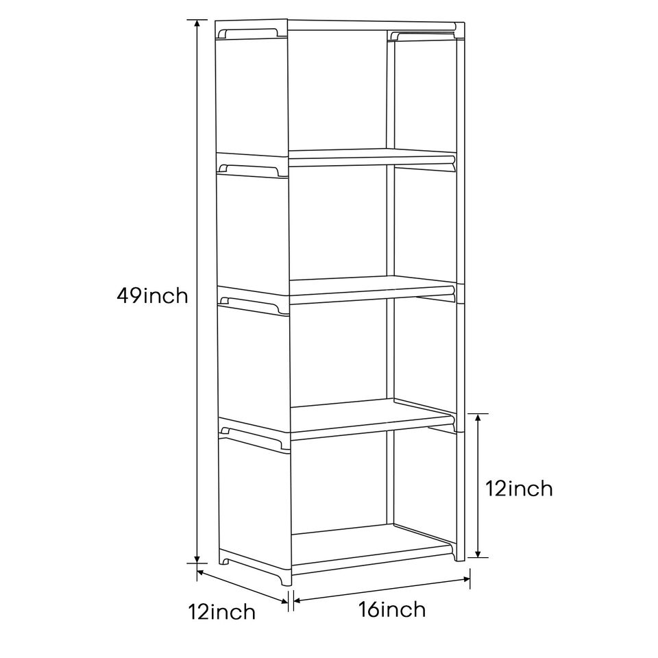 Kitcheniva Bookshelf Cube Storage Organizer DIY Bookcase Gray