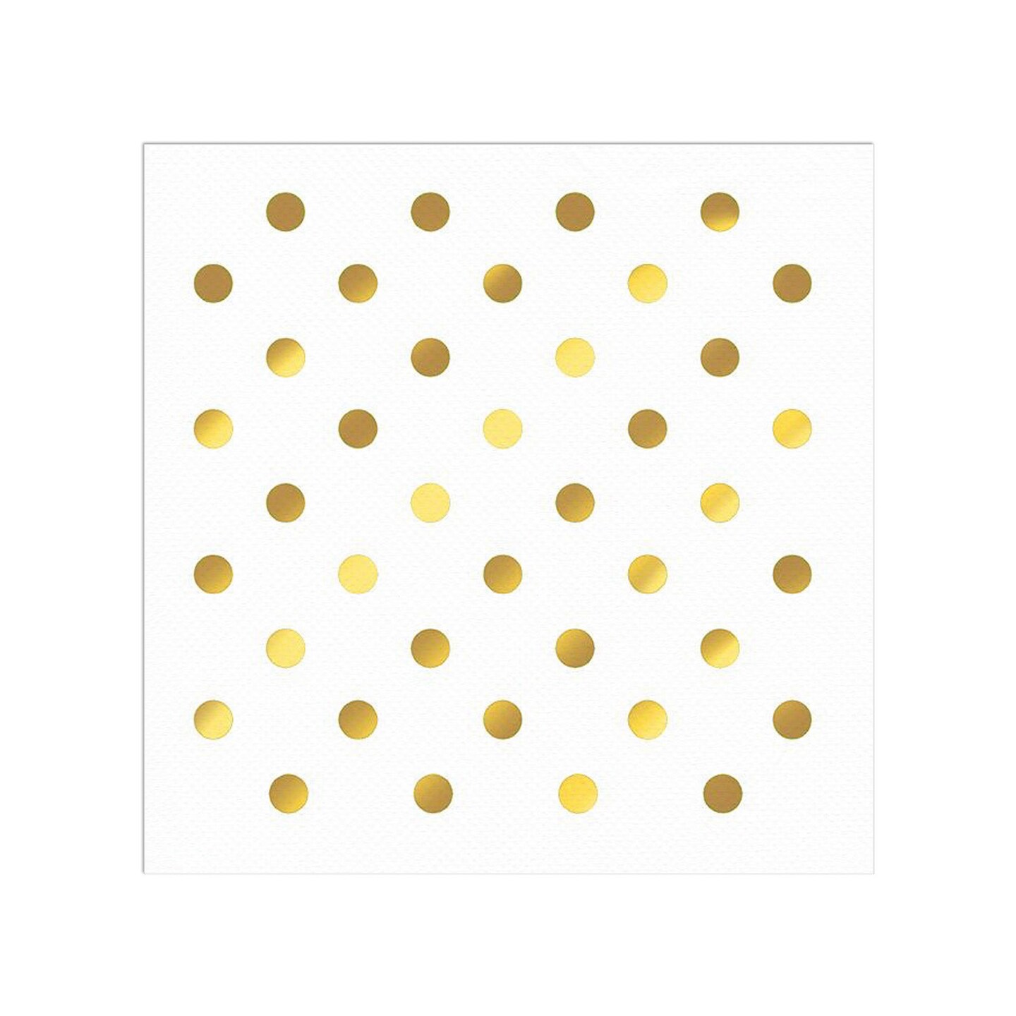White with Gold Dots Paper Beverage/Cocktail Napkins (600 Napkins)
