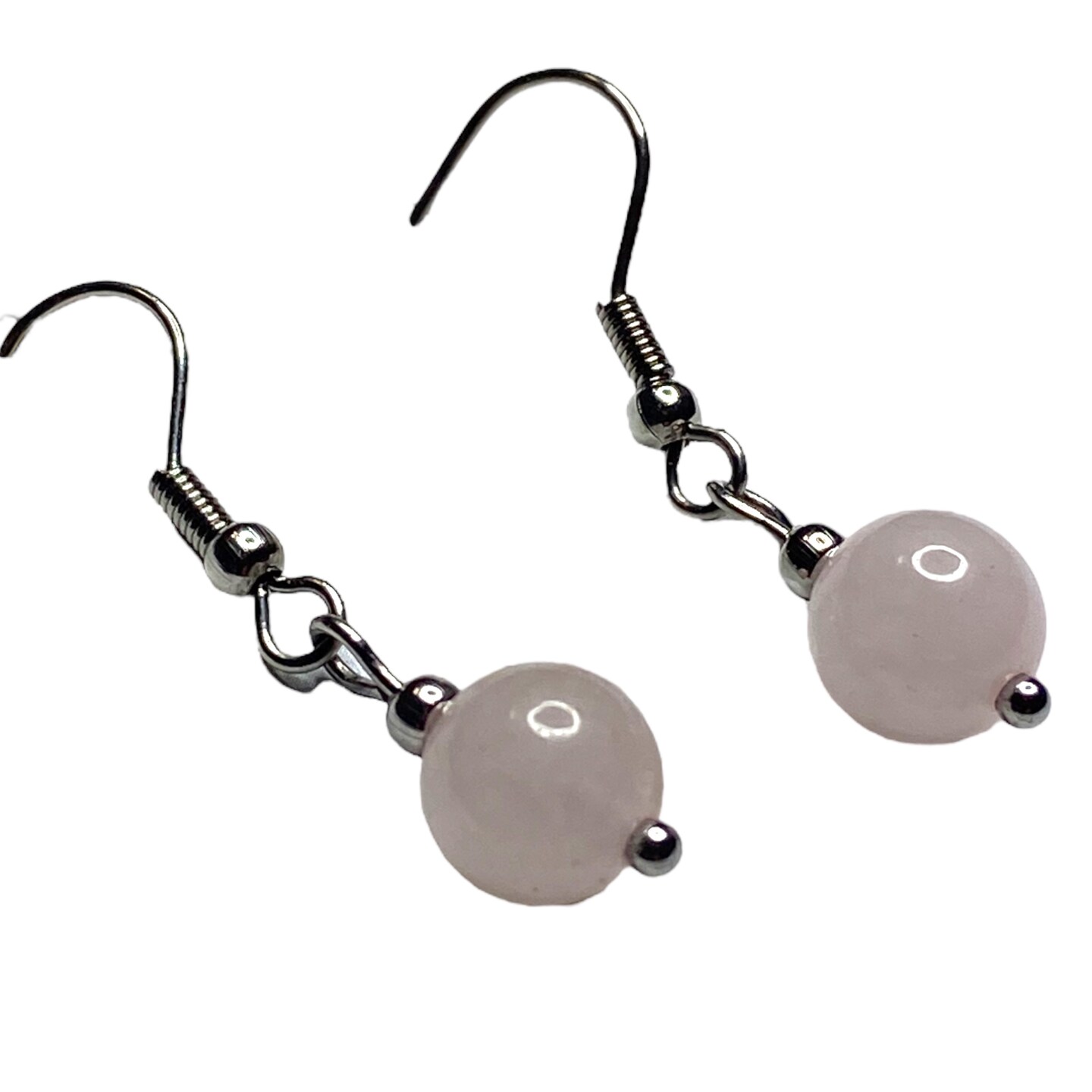 Rose Quartz Drop Earrings for Women Teens MakerPlace by