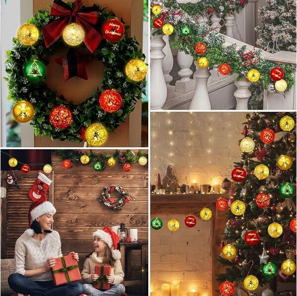 Plug in Expandable Wire Lights for Christmas Tree Decorations Outdoor Holiday 60 ft Christmas Tree Lights with 50 Bulbs Large Christmas String Lights Indoor Christmas Lights Decorations