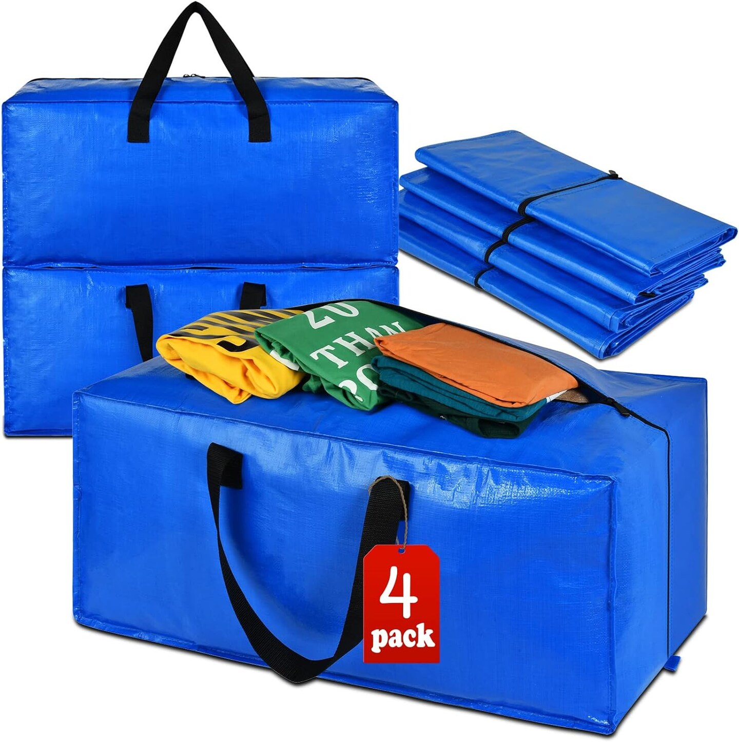 Heavy-Duty Storage Tote Bag (4-Pack) 