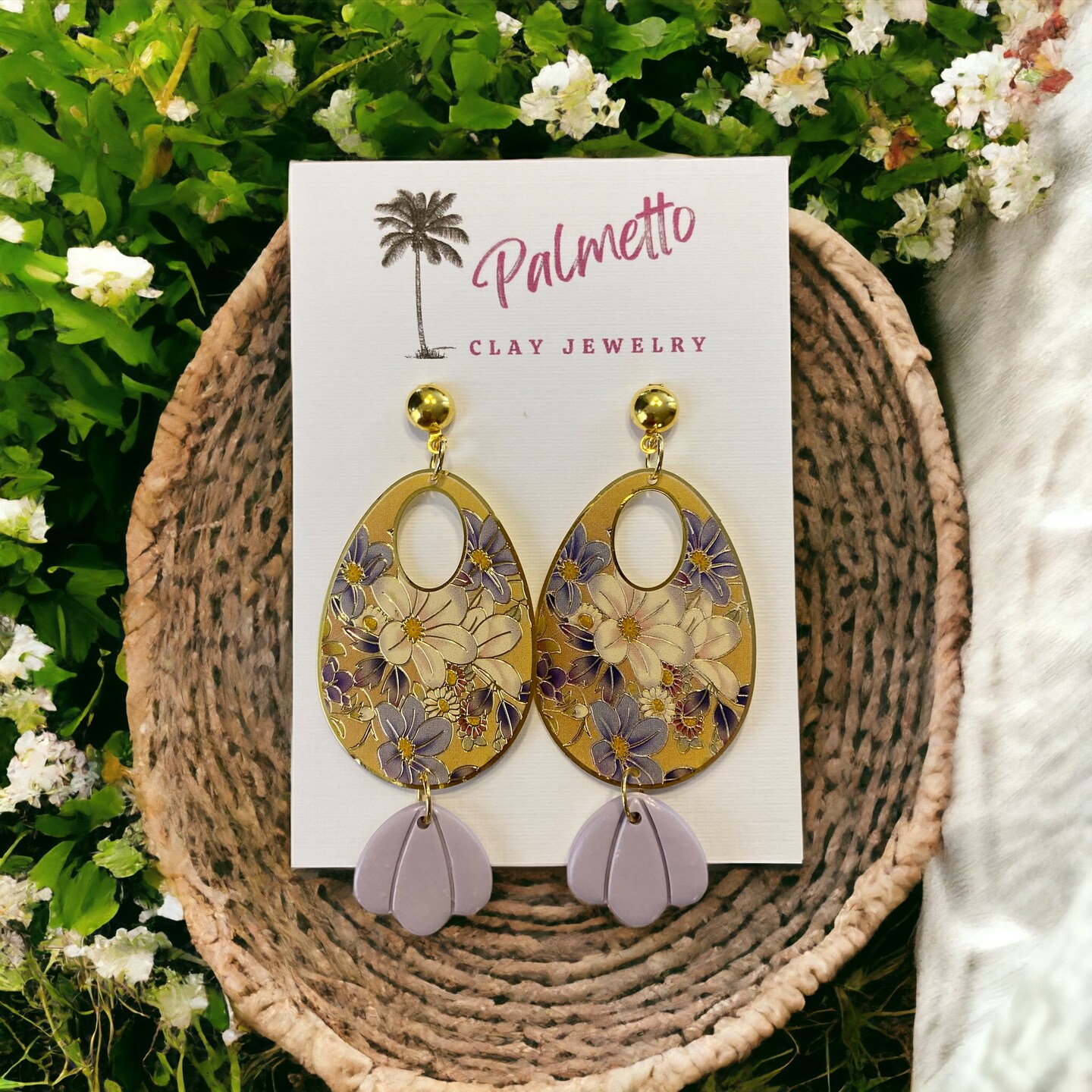 Lavender Floral Polymer Clay Earrings MakerPlace by Michaels