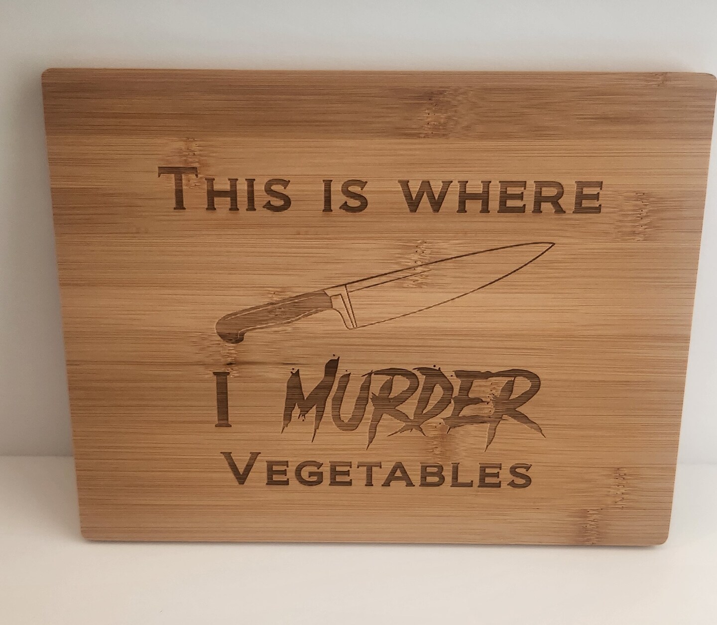 This Is Where I Murder Vegetables Bamboo Cutting Board Kitchen Carving 