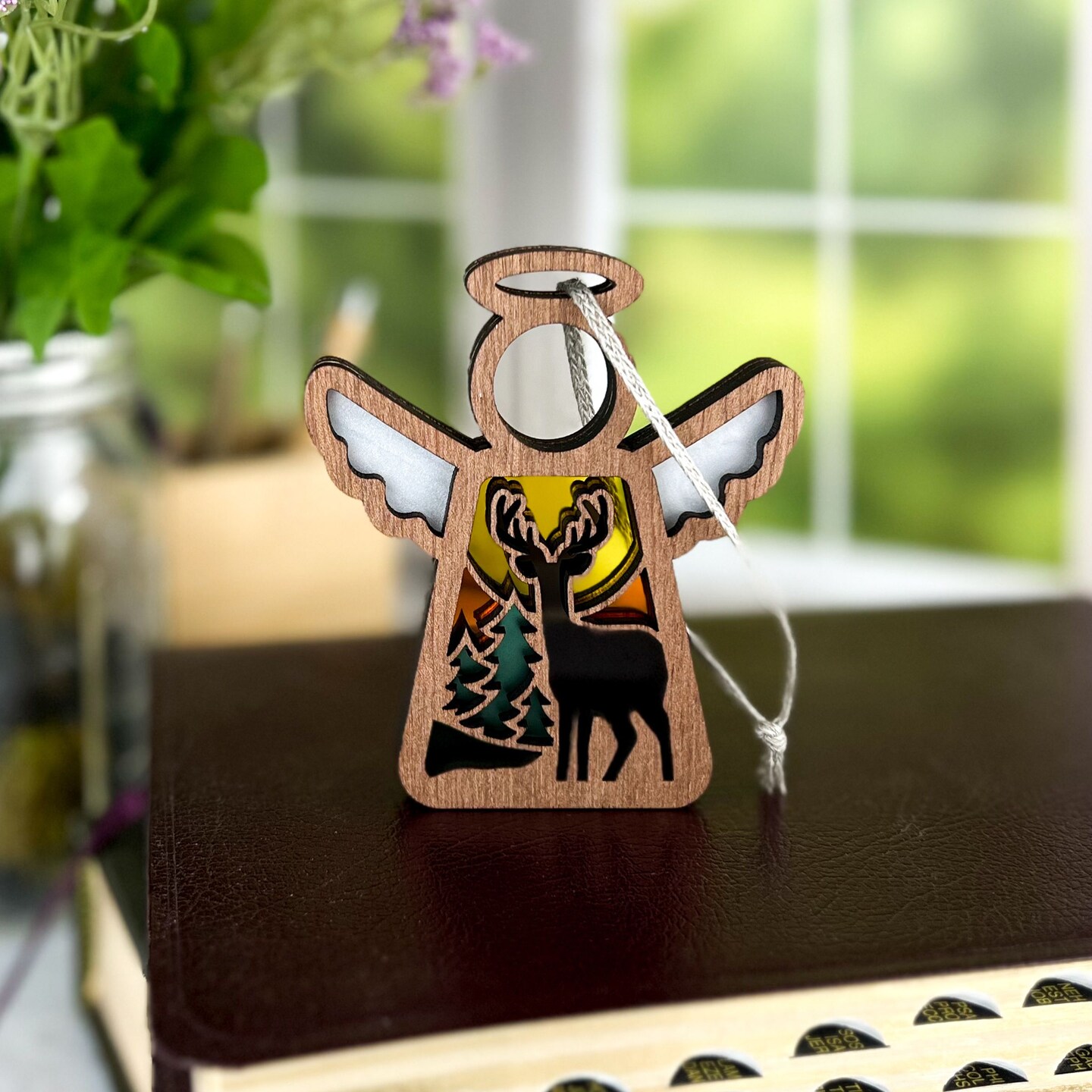 3.5&#x22; Autumn Deer Ornament - Handcrafted in Texas - Mother&#x27;s Angels&#xAE; Figurine - Mother&#x27;s Day Gifts