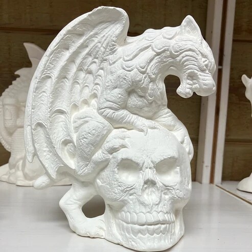 Dragon Gargoyle on Skull Ready to Paint Ceramics MakerPlace by Michaels