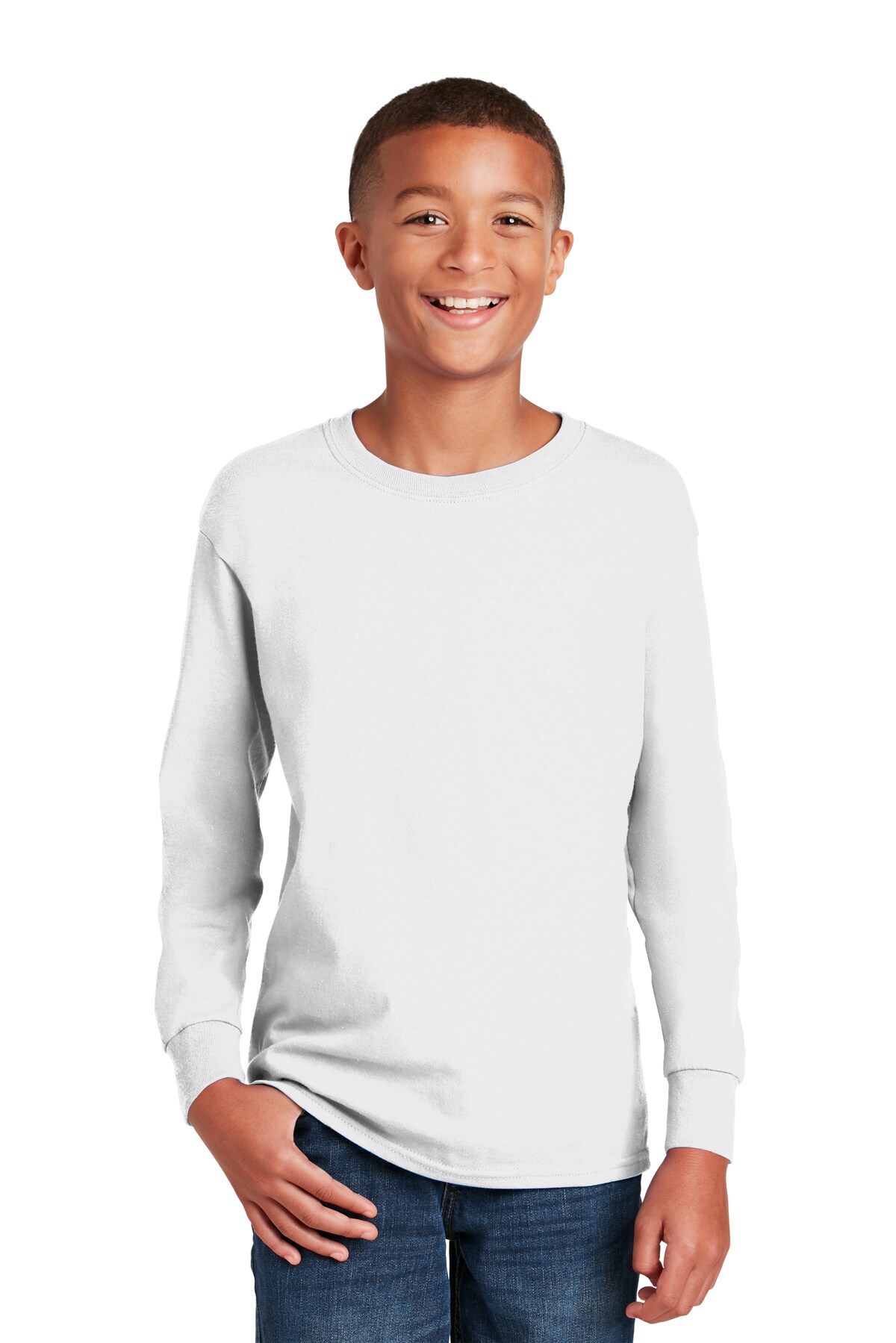 Gildan Youth Heavy Cotton Long Sleeve Crew Neck T-Shirt for School & Custom Printing Cotton Tee