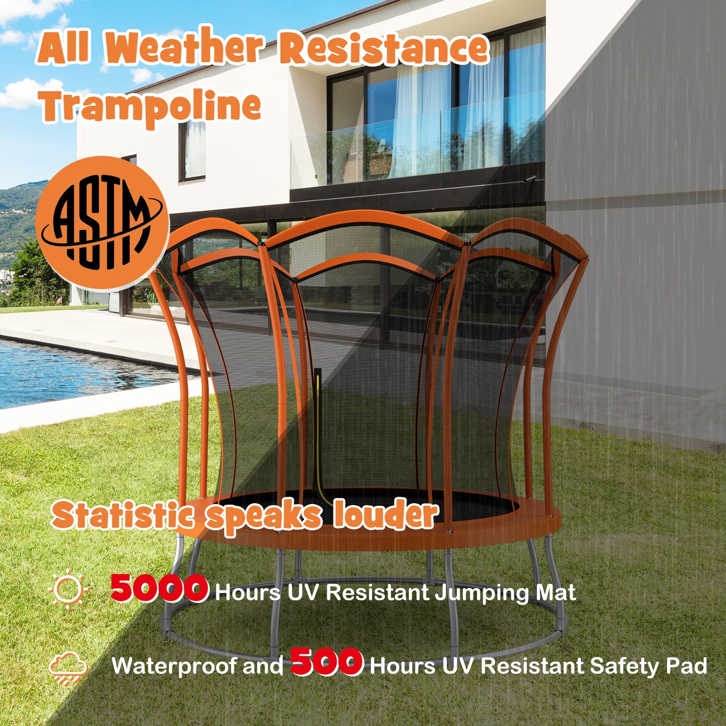 Unique Flower Shape Trampoline with Galvanized Steel Frame