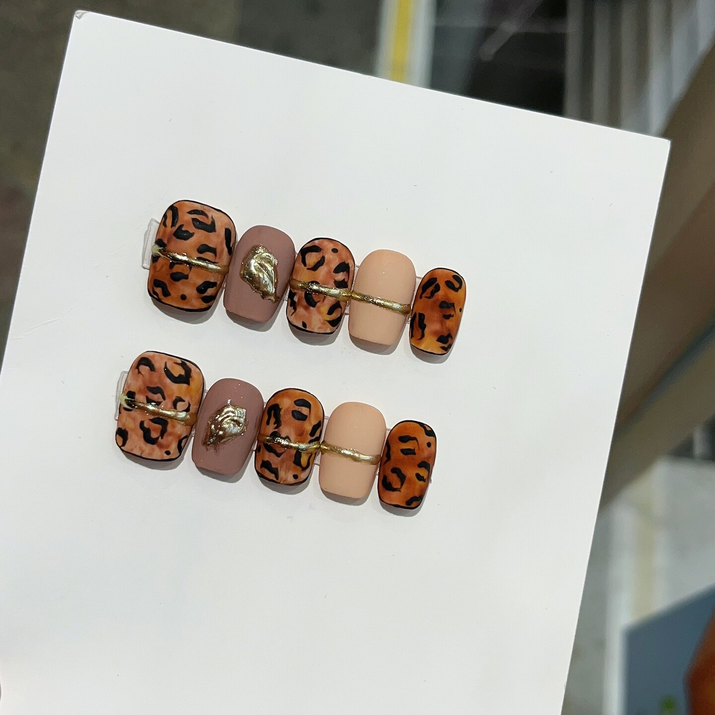 Leopard Press On Nails, Tortoise Shell Girl Elegant Nails, Women Kawaii  Press On Nails, Y2K Glue On Nails, Glue On Nails Fake Nails