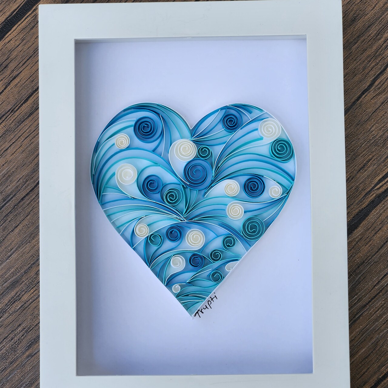 Framed Paper Quilling Heart