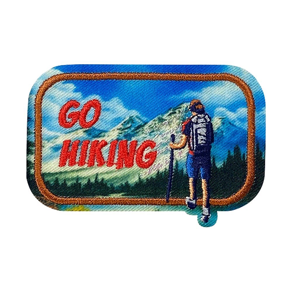 Go Hiking, Outdoors, Embroidered Iron on Patch