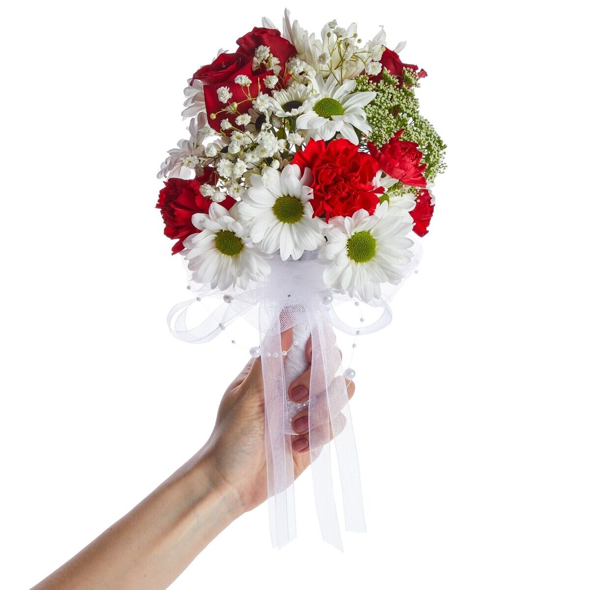 3x7 Inches Arranged Artificial Foam Wedding Flower Bouquet