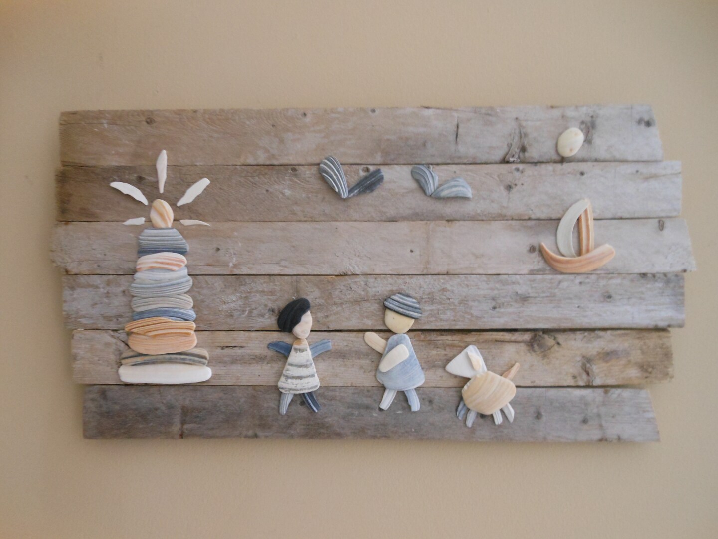 Driftwood Wall Art | Walk on the Beach with Me... Beach Decor | Long Island NY Shells - Driftwood | Rustic Coastal Beach Cottage Art product 3