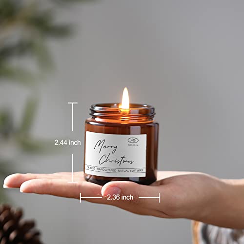 Merry Christmas Scented Candles| Cypress,Peppermint,Rose,Geranium Scented Soy Candle| Christmas,Thanksgiving,Birthday Gift for Women,Men