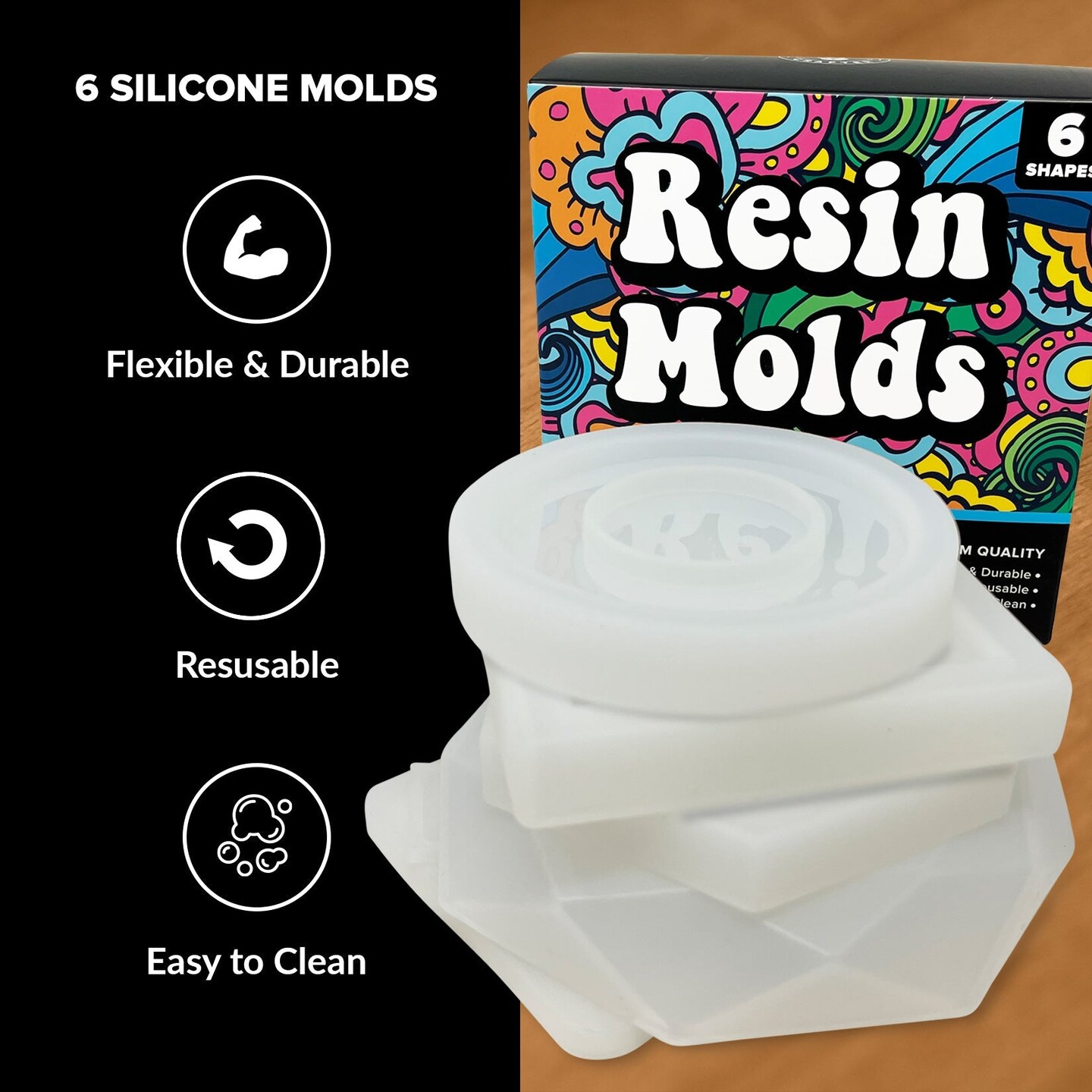 Silicone Resin Molds for Epoxy Resin Molds Silicone Kit Bundle Jewelry, Pendants, Trinket Tray, Ashtray, Coasters for UV Resin Casting Expoxy Resin Molds Kit Bundle Complete Set for Resin Art
