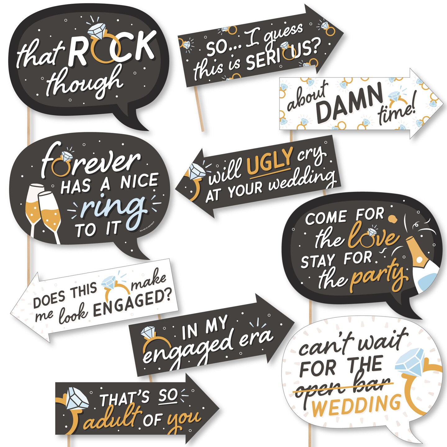 Engagement party online photo booth props