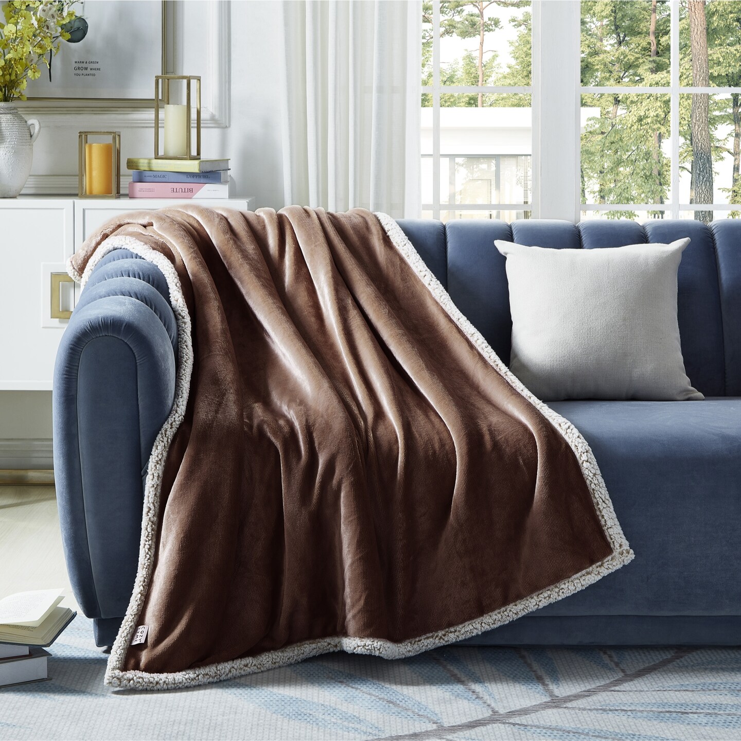 Orville Flannel Reversible Sherpa Throw 50&#x22;x60&#x22;