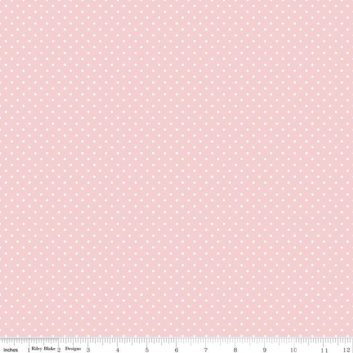 Cotton Fabric by the yard -- White Swiss (Polka) Dots - Baby Pink Background -- Ref. C670-BABYPINK -- Swiss Dot Collection by Riley Blake Designs®