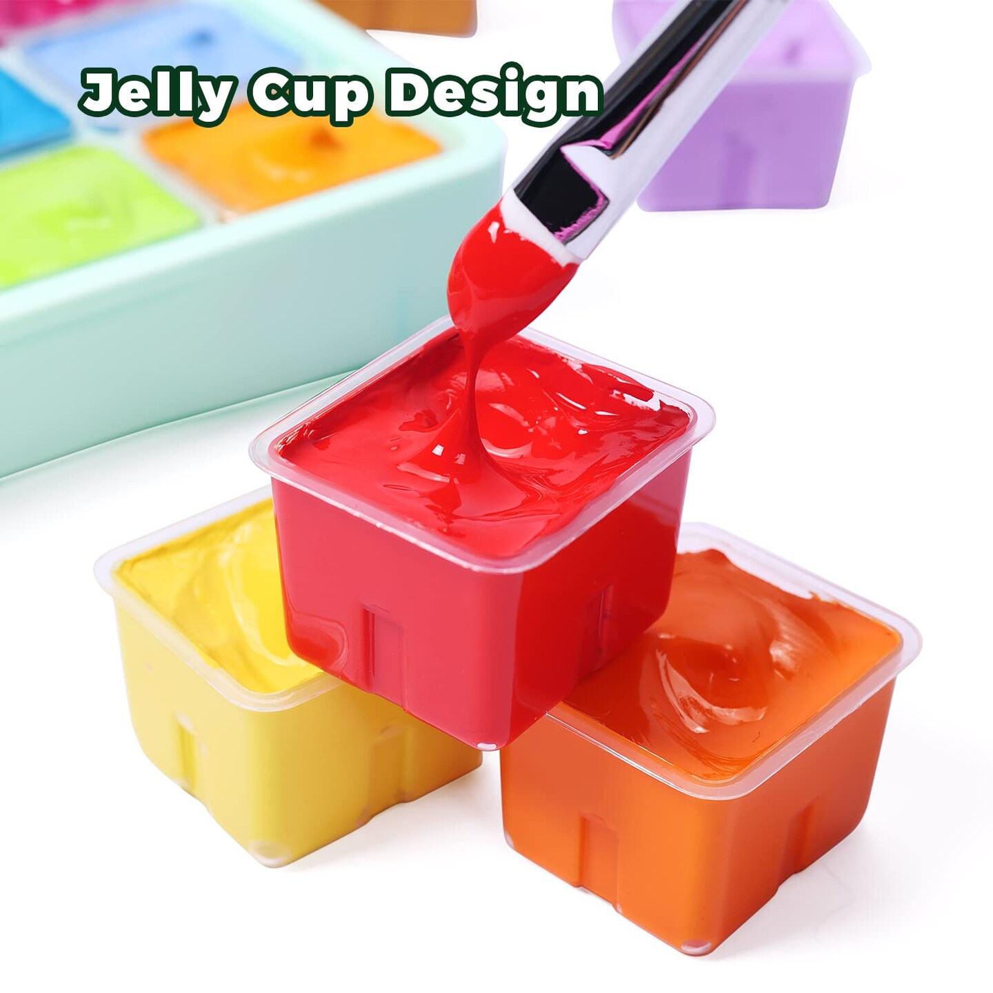 HIMI Gouache Paint Set, 24 Colors/30Ml Unique Jelly Cup Design w/3