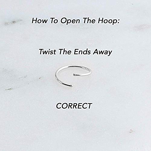 thumbnail interactive-video image 1 of 8mm 925 Sterling Silver Thin Nose Ring Hoop - 22 Gauge (0.6mm) Small 1 of 4