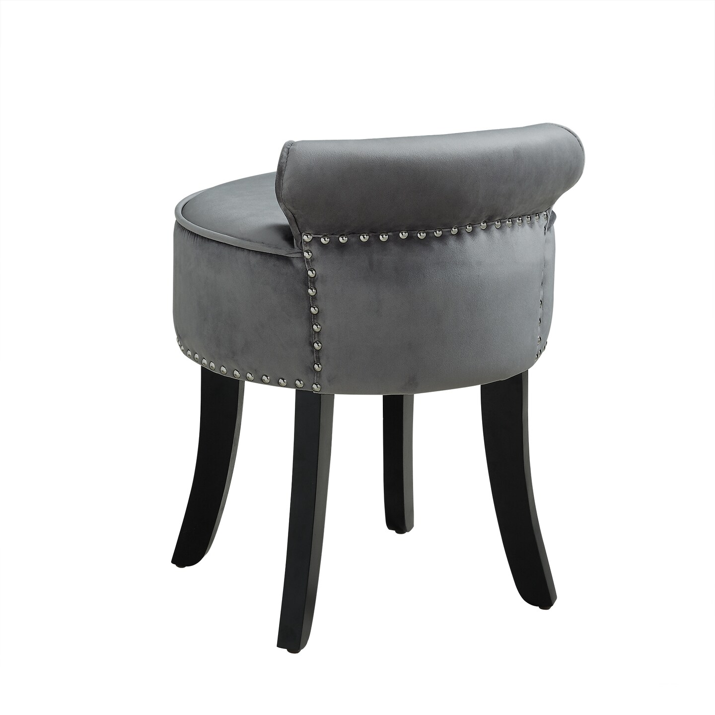 Margot Nailhead Trim Rolled Back Vanity Stool