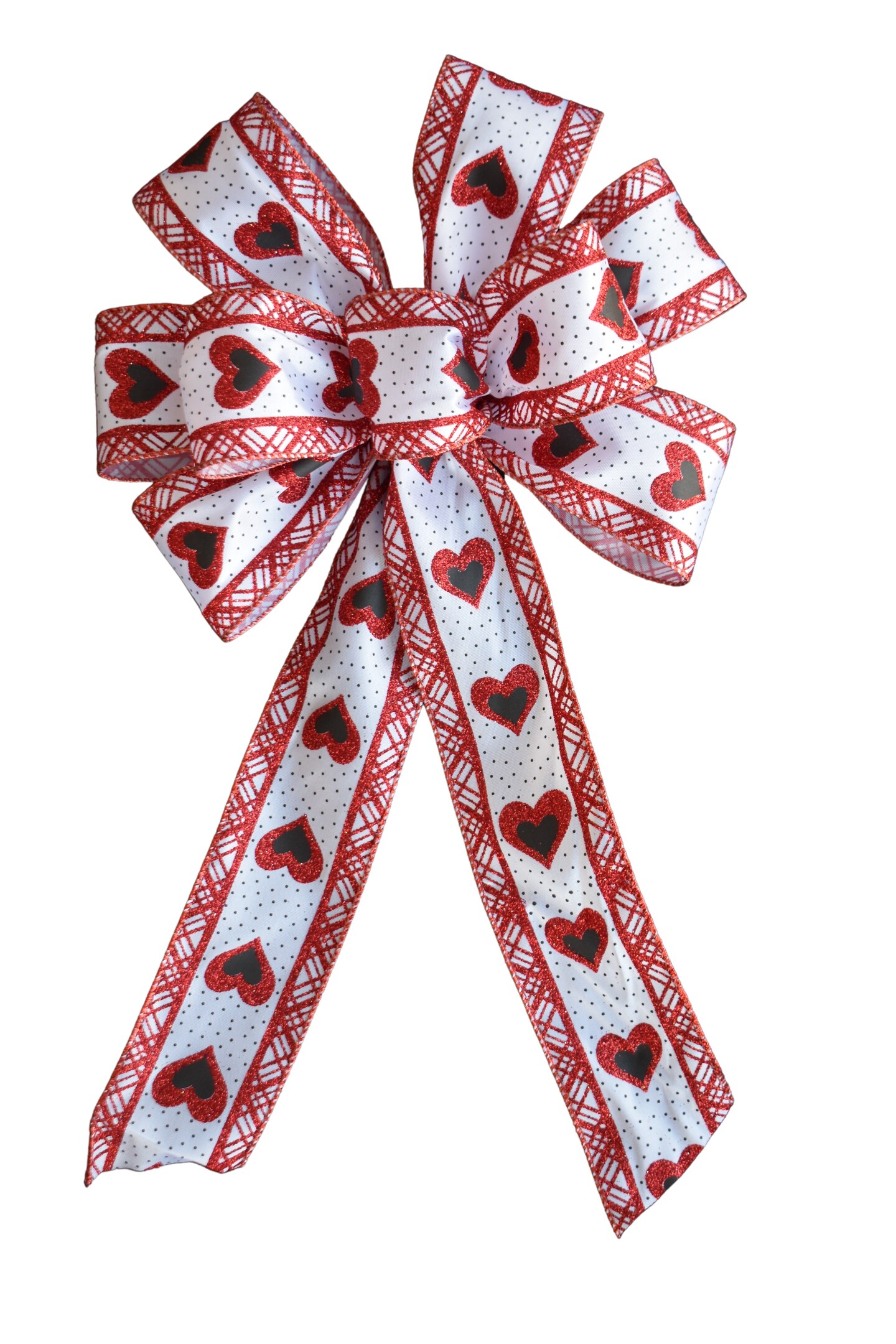 Valentine Heart Wired Ribbon Bow - Timeless Floral Boutique