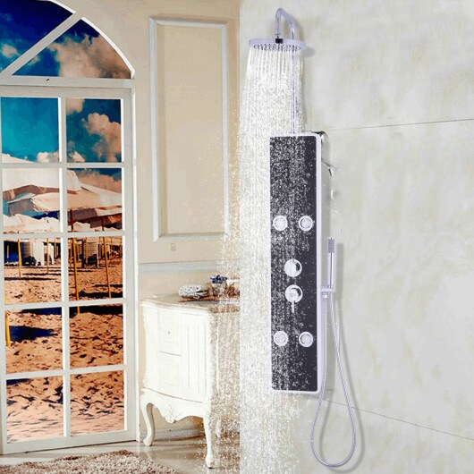 Bathroom ABS Shower Panel with Massage Jets &#x26; Hand Shower