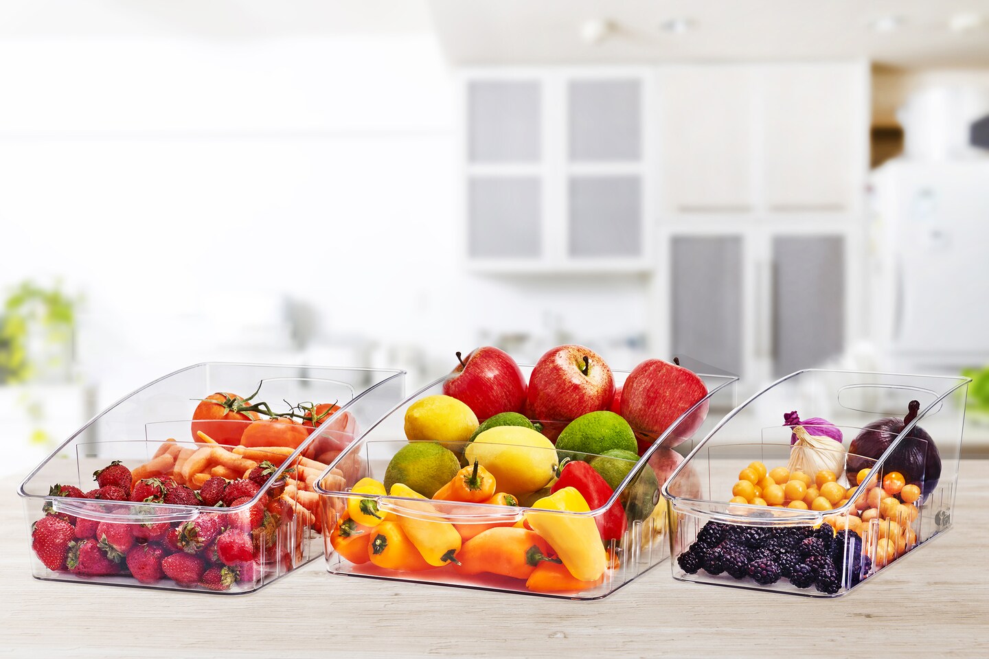 Sorbus Fridge Organizer on Wheels - Rolling Fridge Organizers and Storage Clear Design with Dividers & Handles for Kitchen Organization and Storage - Refrigerator Organizer Bins & Pantry Storage Bins