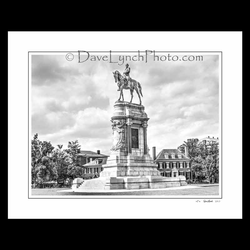 Robert E Lee Monument Richmond VA Virginia Monument Ave Skyline Map Art ...