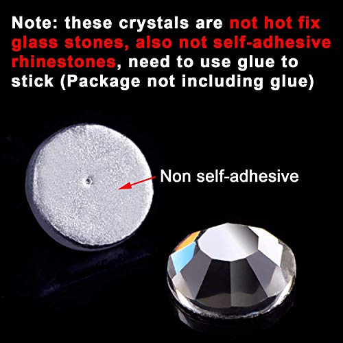 144 Pieces SS40 / 8mm Clear Crystal Flat Back Brilliant Round Rhinestones Glass Stones Glitter Gems Transparent Faux Diamond (Clear)