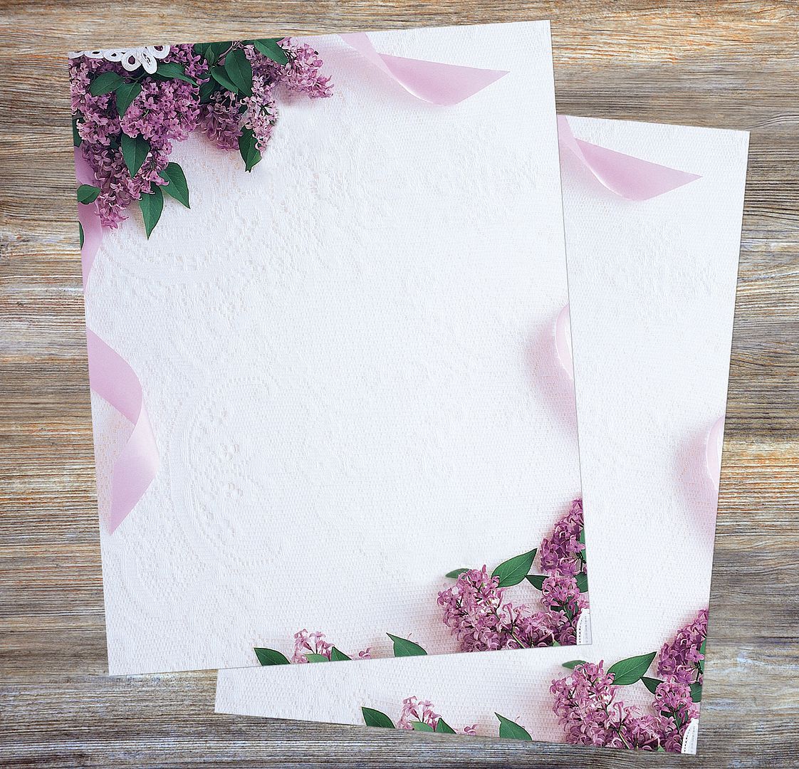 Great Papers! Lilac and Lace Stationery Letterhead, Invitations and Announcements, Printer Friendly, 8.5"x11", 80 Pack
