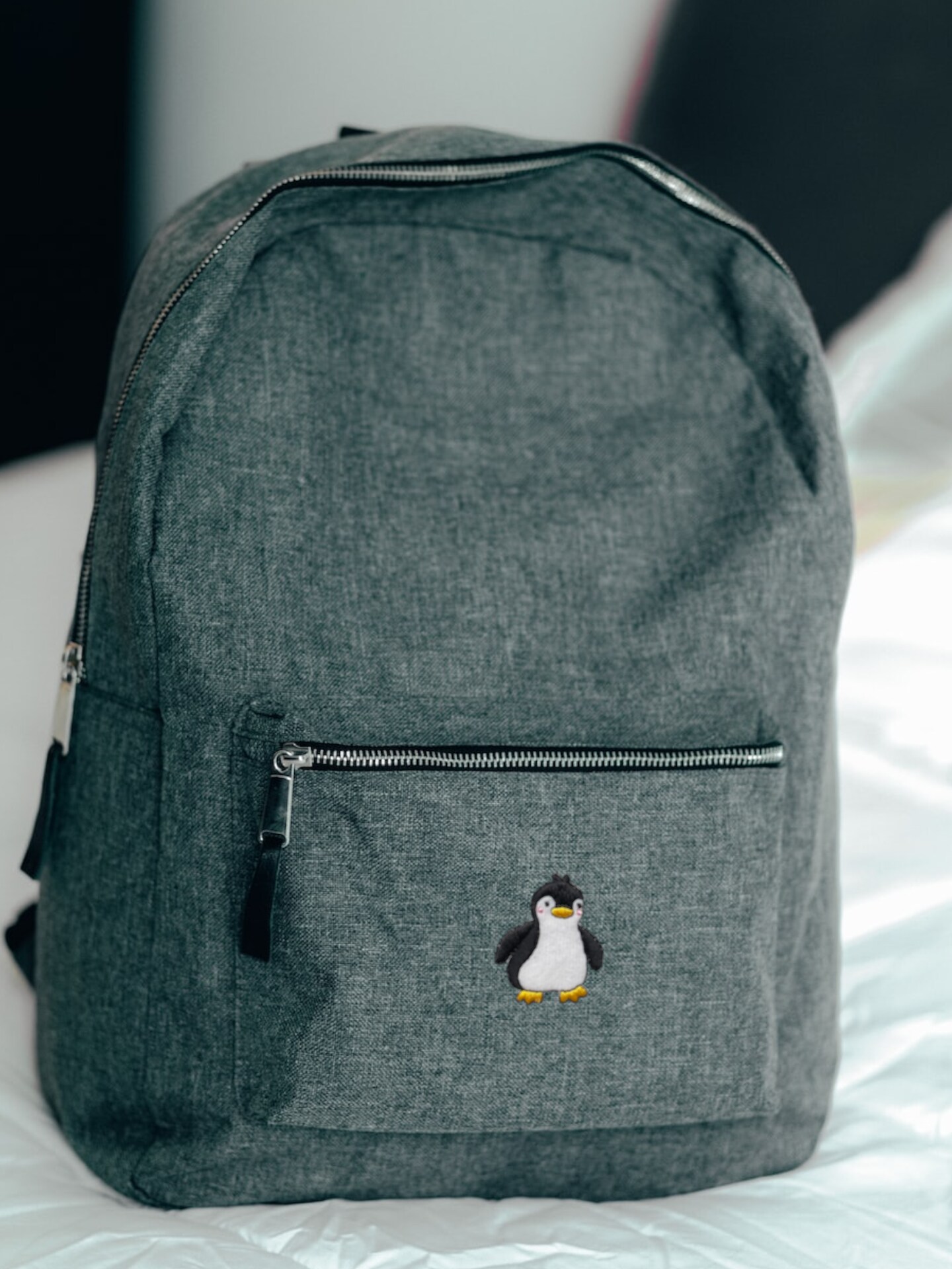 Boy Penguin Embroidered Iron on Patch