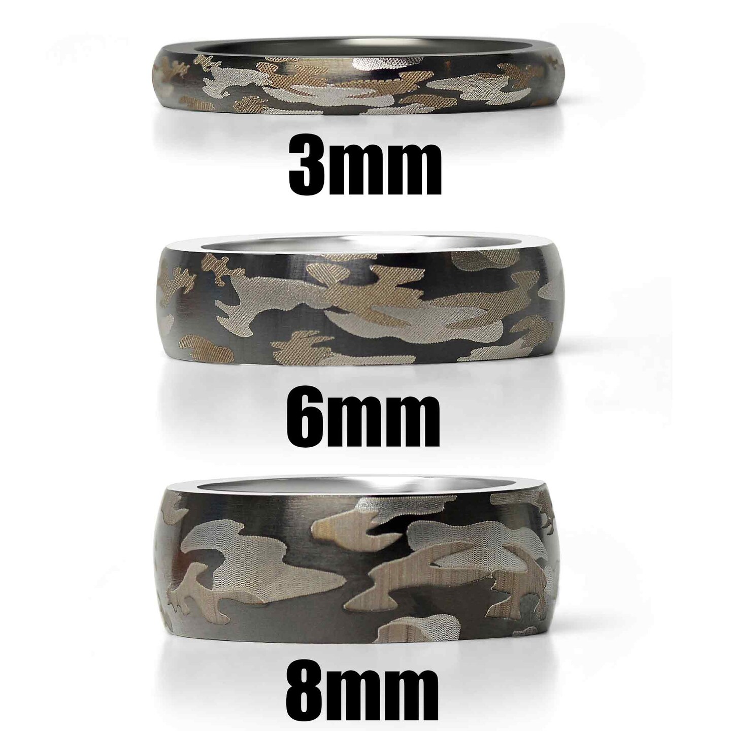 Camouflage Stainless Steel Blank Ring