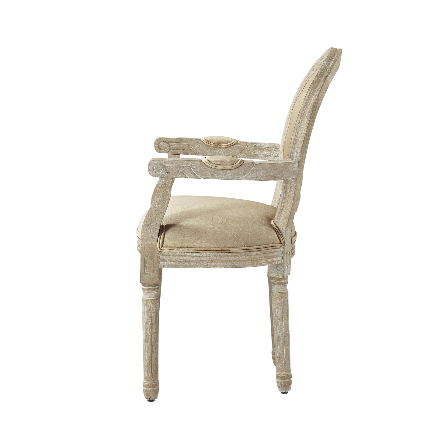 Edna Linen Dining Chair With Arms