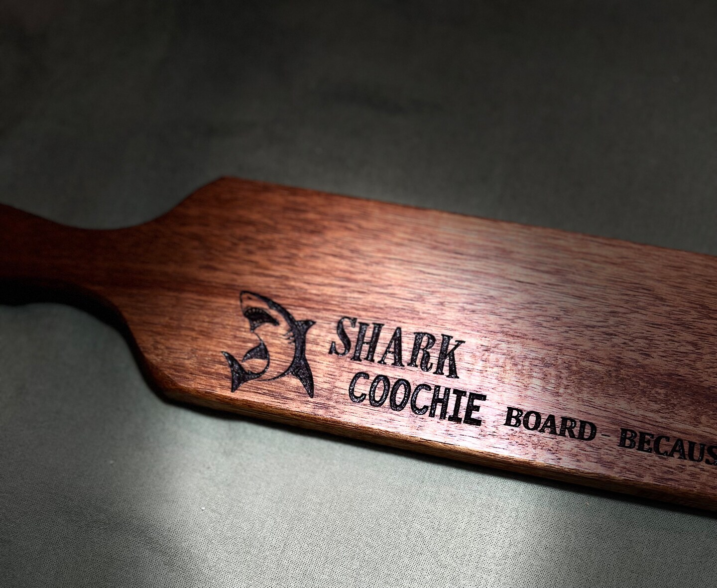 “Shark Coochie”. Engraving on acacia charcuterie board. product 2
