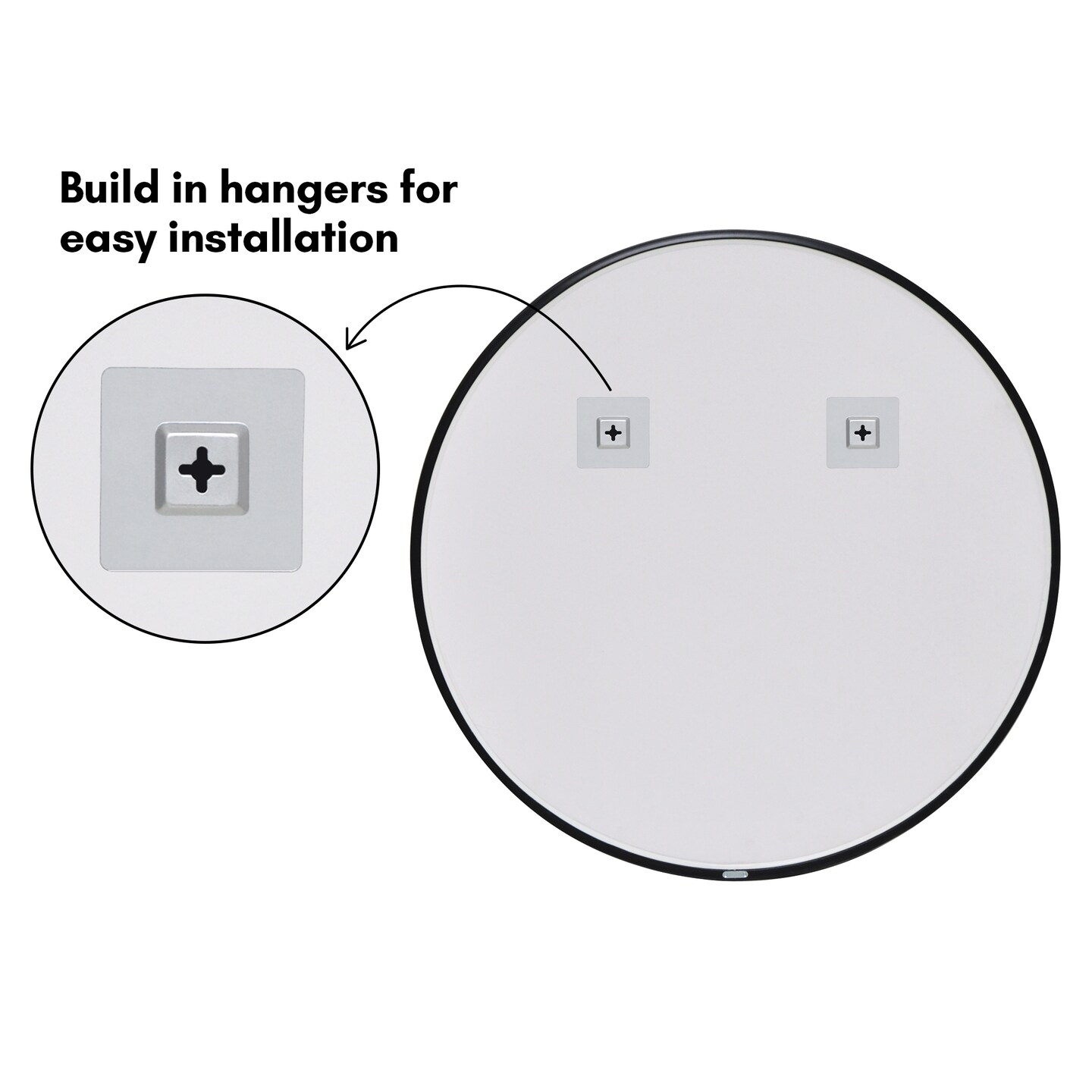 Americanflat Framed Round Mirror - Circle Mirror for Bathroom, Bedroom, Entryway, Living Room - Large Black Circle Mirror for Wall Décor