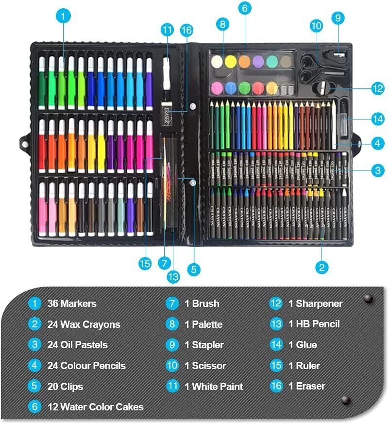 145/150 -Piece Art Drawing Set Kit