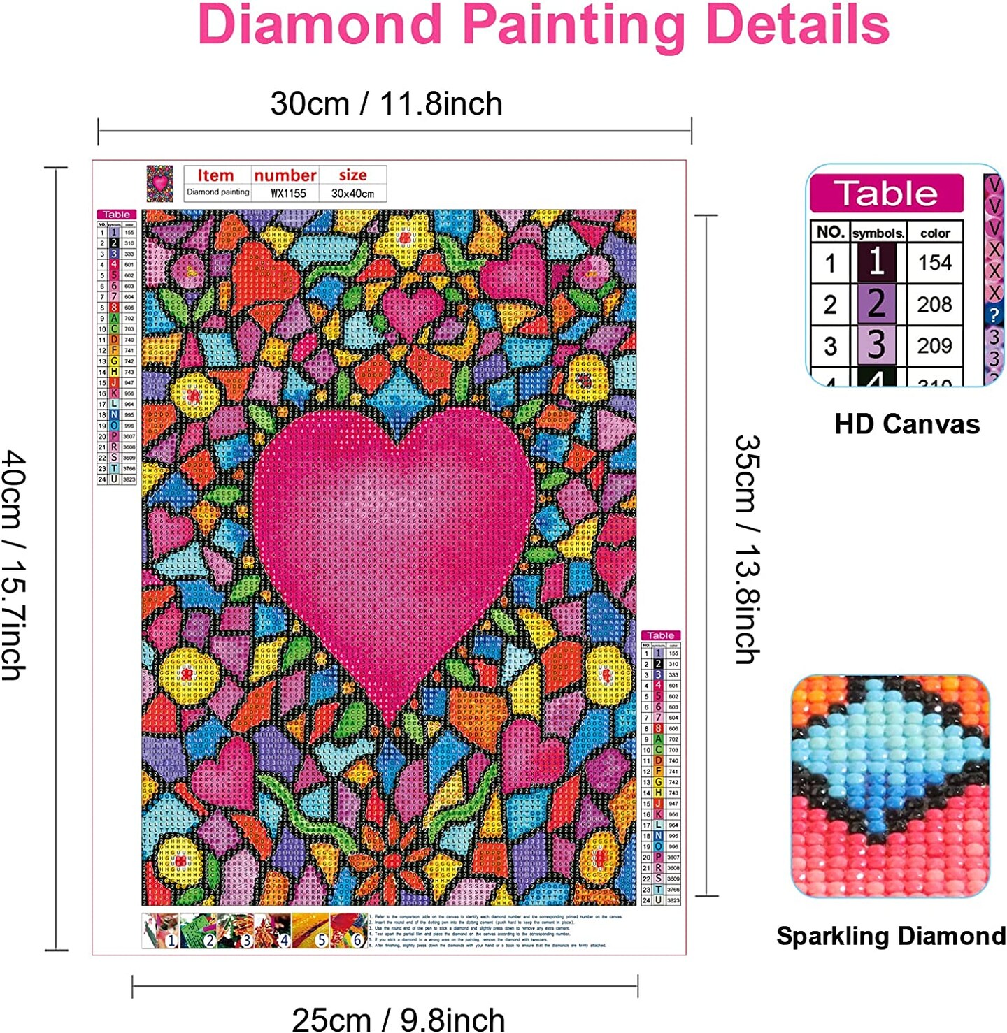 5D Heart Design Diamond Painting Kits
