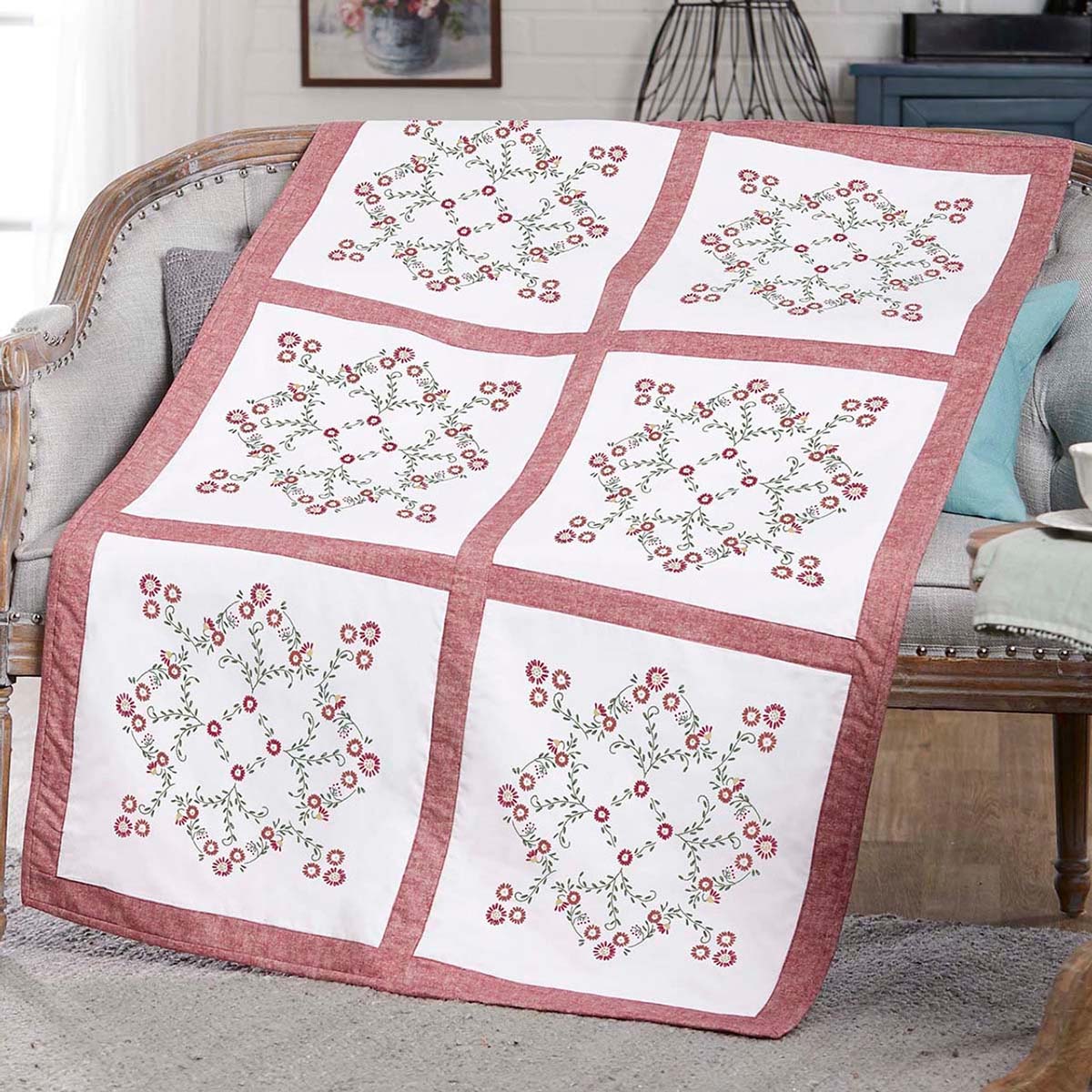 Herrschners  Lucille Quilt Blocks Stamped Embroidery