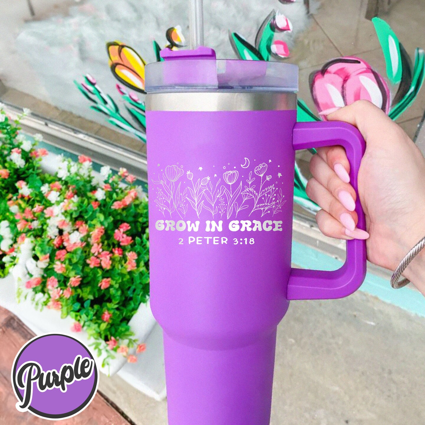 40oz I Am Bible Verses Handled Tumbler (Summer Launch)