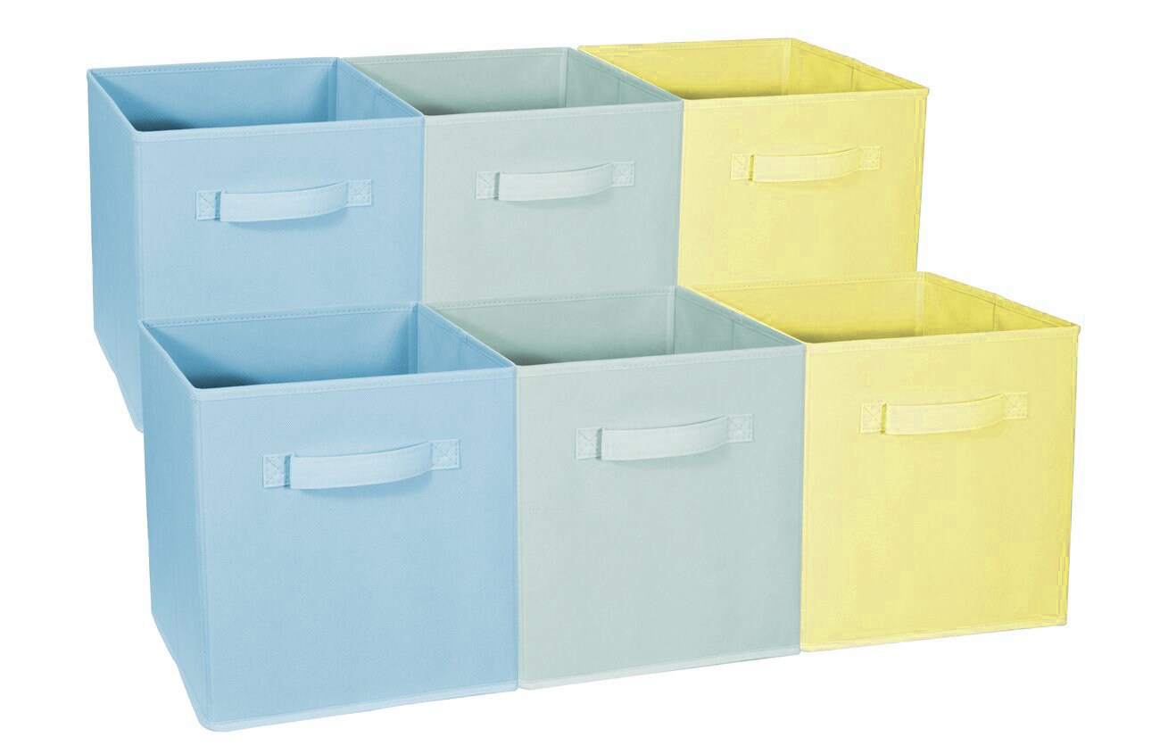 Sorbus Fabric Collapsible Cube Storage Bins Set (6 Pack)