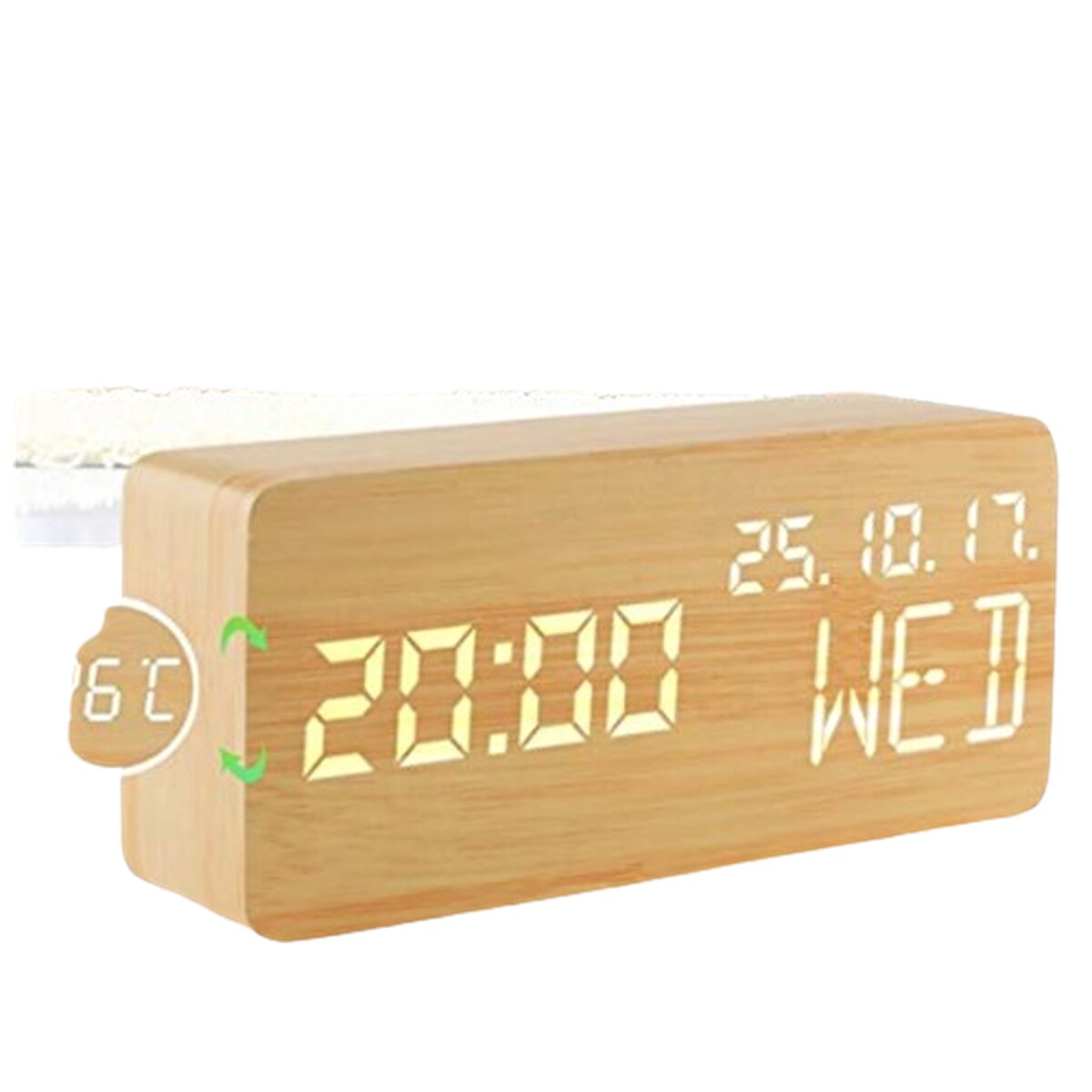 Wooden Digital LED Alarm Clock