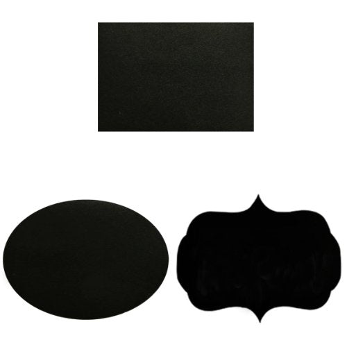 Wrapables Set of 36 Chalkboard Labels / Chalkboard Stickers - 2&#x22; x 1.5&#x22; Oval, Rectangle, and Fancy Frame