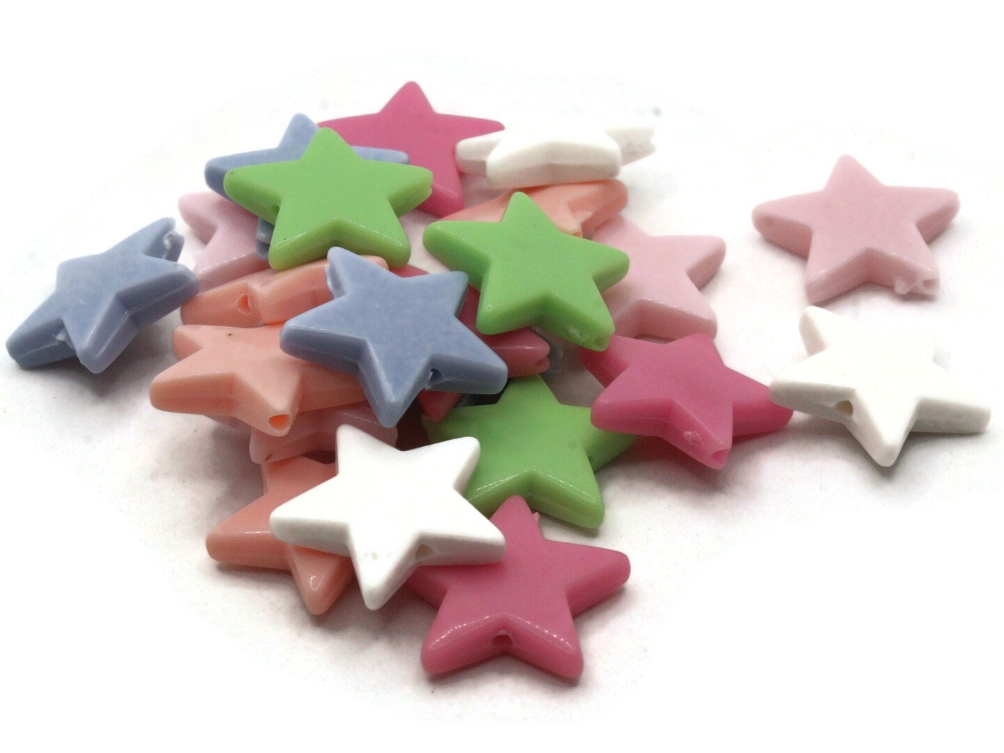 20 20mm Mixed Color Plastic Star Beads