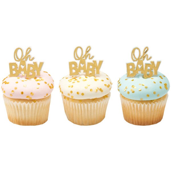 Oh Baby Foil DecoPics Cupcake Decoration, 12ct